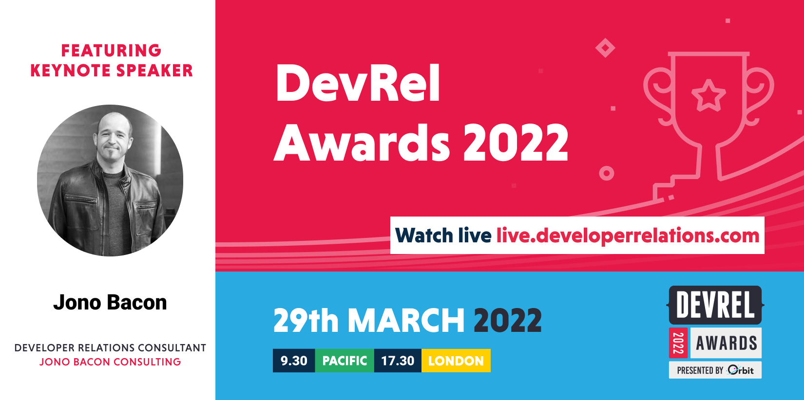 Jono Bacon at the DevRel Awards 2022