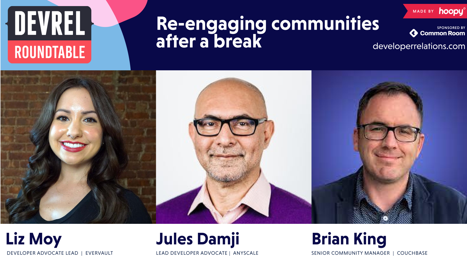 Re-engaging communities after a break
