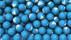 Blue balls with the Telegram logo